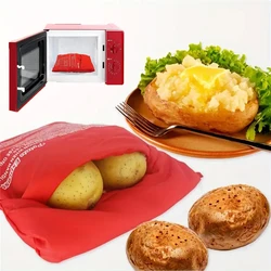 Microwave Potato Bag Potato Cooker Bag Reusable Express Microwave Baked Potato Cooker Perfect Potatoes 4 Minutes Red Baked Pouch