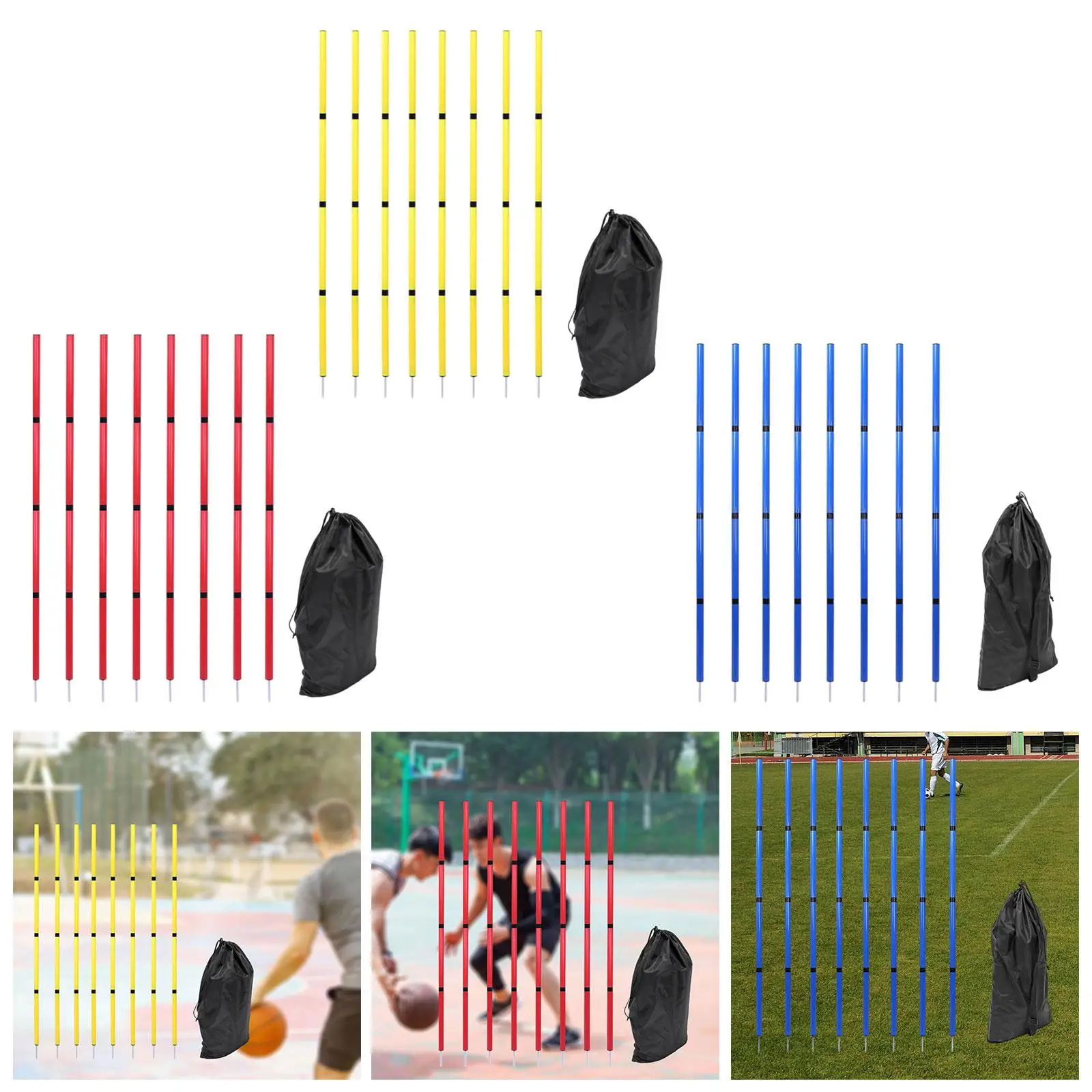 

Soccer Training Sticks 6ft Adjustable for Basketball Workout Improve Agility