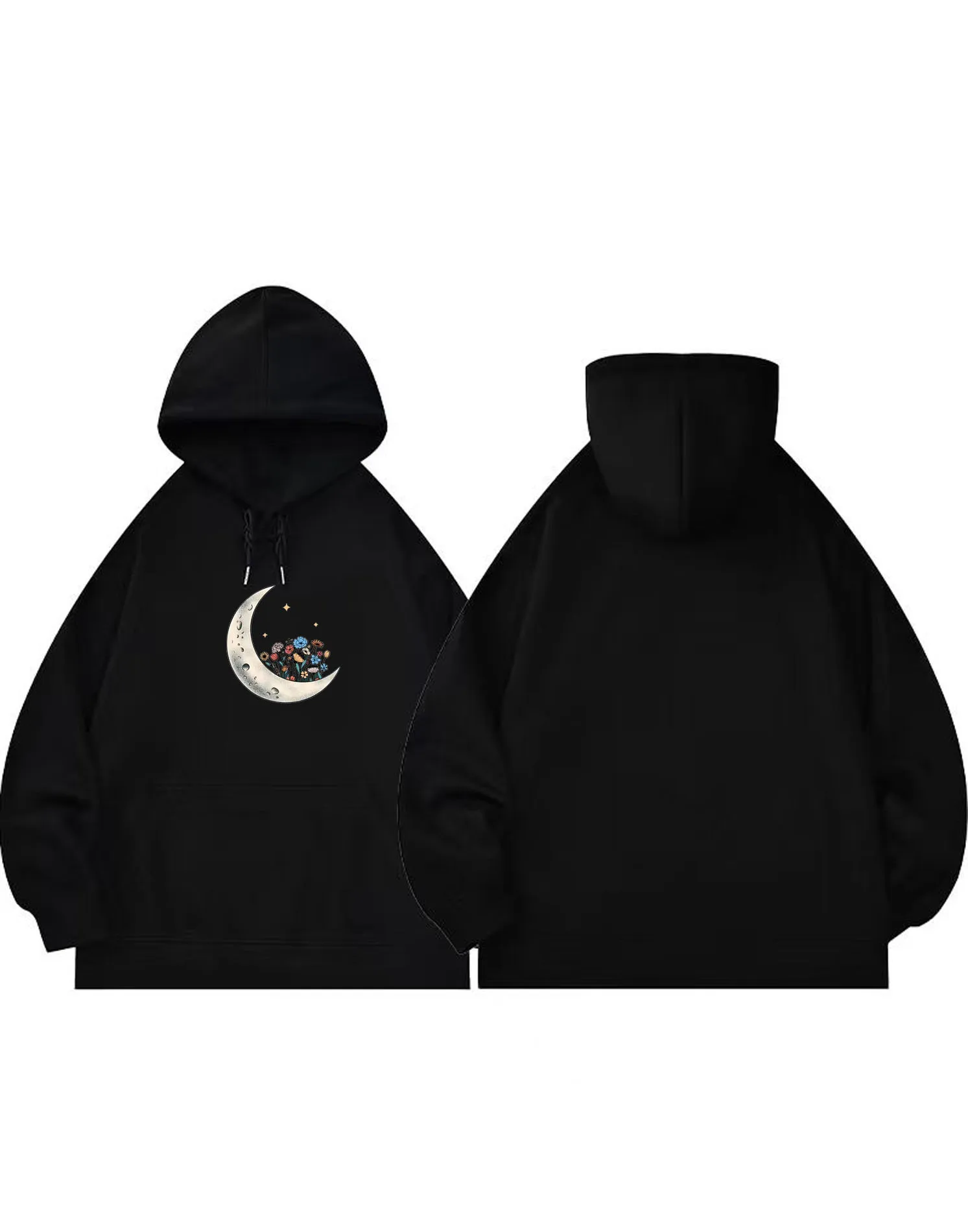 

2025 Fashion 300g Heavy Moon Mushroom Hoodie Men's and Women's Fashion Casual Street Wear Hoodie Sweatshirt Printed