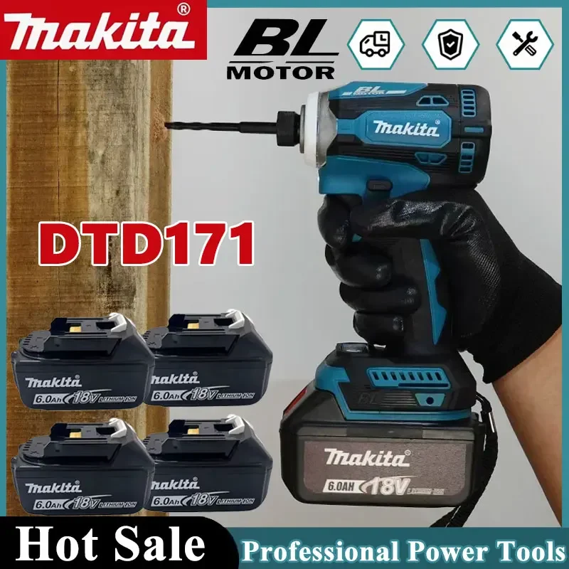 

Makita Cordless DTD171 Brushless 18V LXT Impact Driver Electric Screwdriver with 1/4" Hex Chuck, Fastening Tool for Constructio
