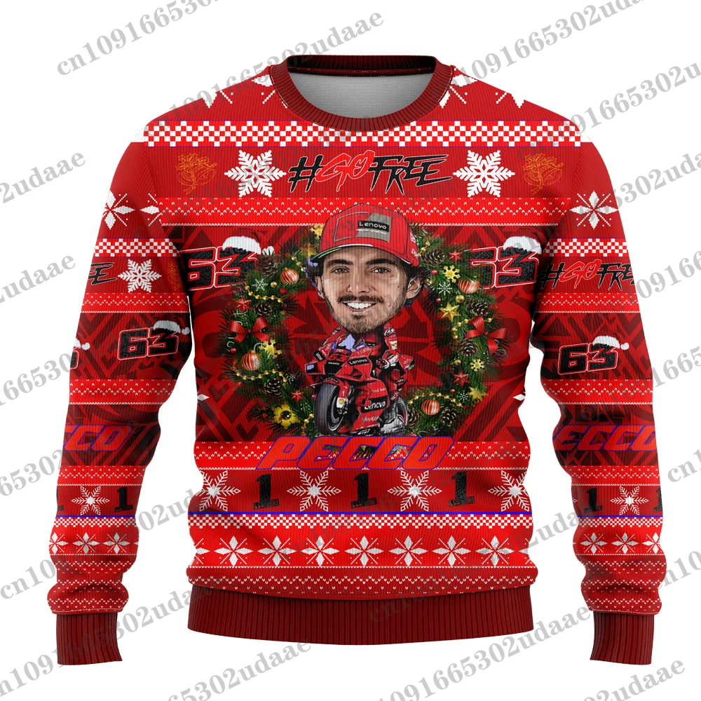 63 Rider Francesco Bagnaia Fan Lovers Ugly Christmas Sudadera Jersey para hombres y mujeres Top 2025 Nuevo estilo