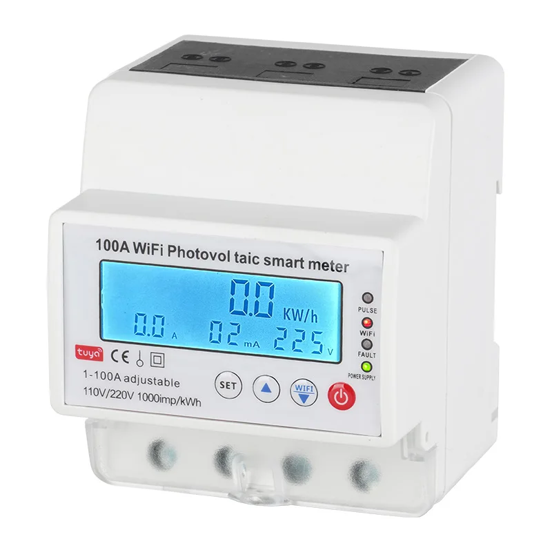 Tuya Smart Life  WiFi Single Phase 100A Energy monitor Two-way Prepaid Meter Auto-reclosing Voltage Current Protector Timer