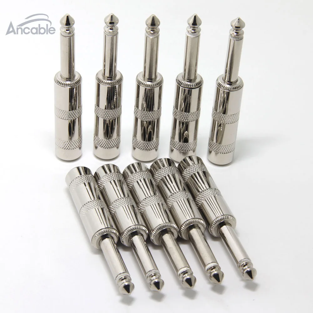 1/4 "TS جامبو المقابس لحام نوع للجيتار ، أداة ، المتكلم/ميكروفون/التصحيح كابل-6.35 مللي متر ذكر 1/4 بوصة الهاتف التوصيل