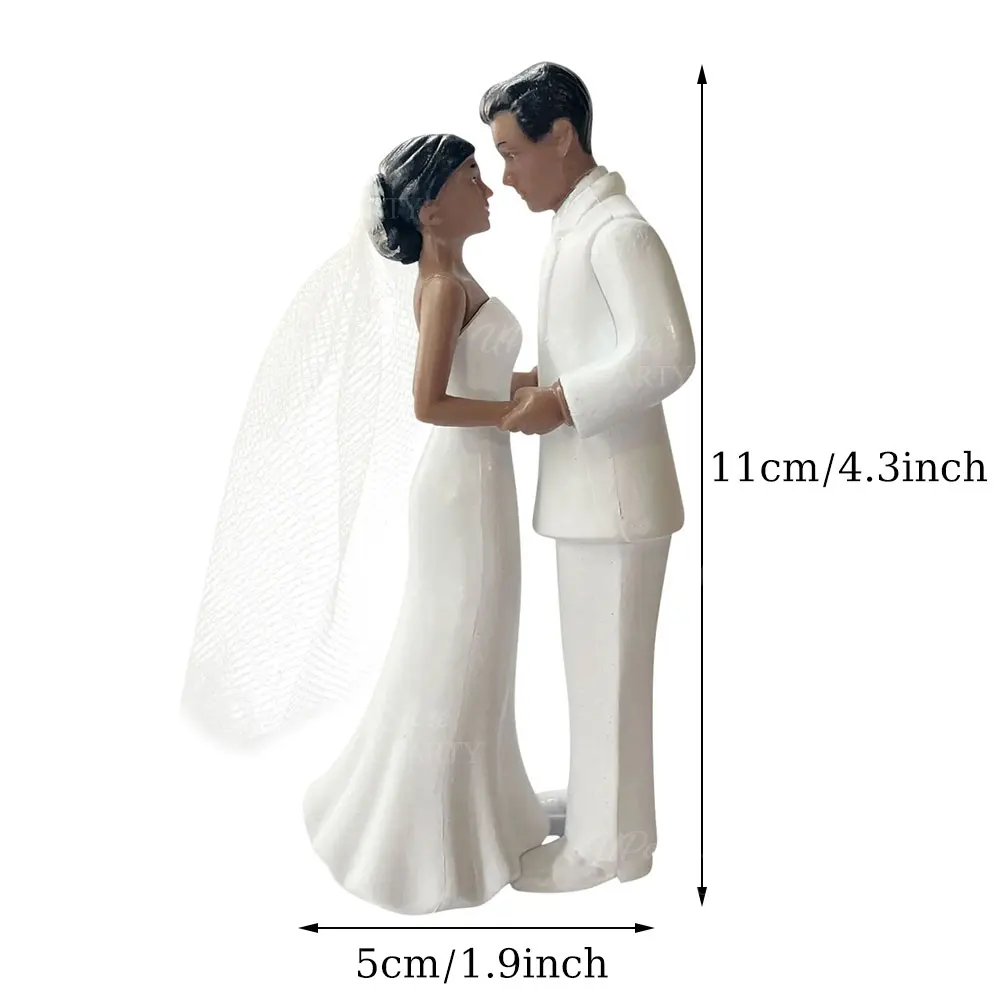 Hochzeitstorte Topper Romantische Paar Statue Braut und Bräutigam Figuren für Kuchen Dekorationen Verlobung Hochzeit Party Dekor Gastgeschenk – Detail 3