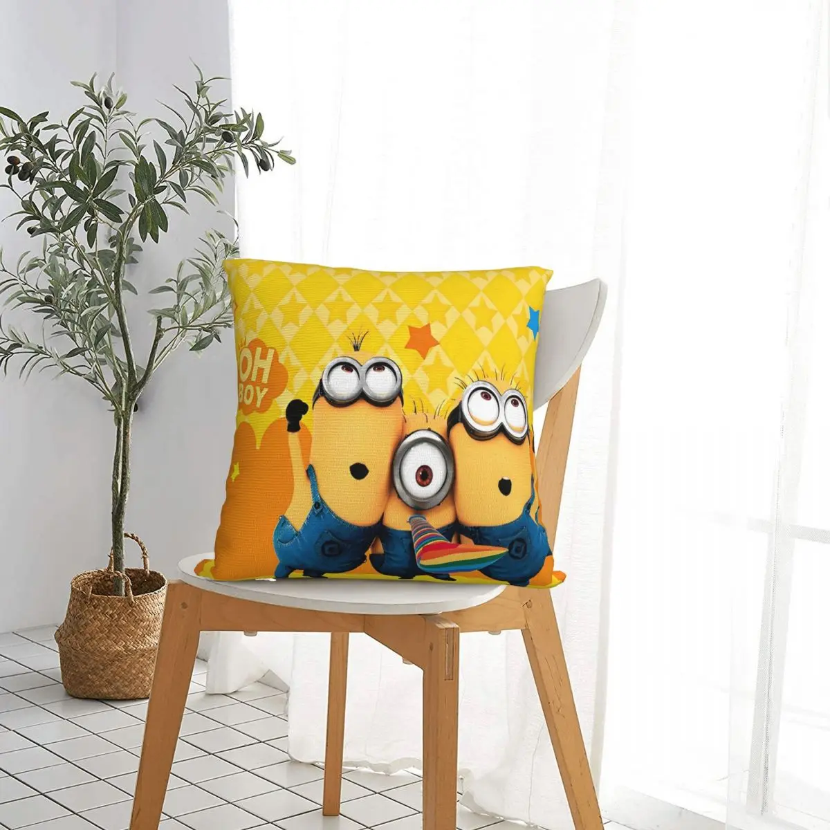 Minions Throw Pillow Cover Polyester Cushions for Sofa Cartoon Comedy Awesome Cushion Covers