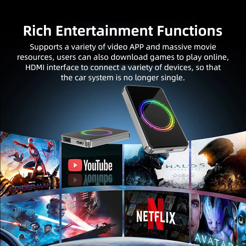 Android 13 TV Box Smart CarPlay Ai Box Wireless Carplay Android Auto المدمج في Play Store لسيارات YouTube Netflix OEM CarPlay #4