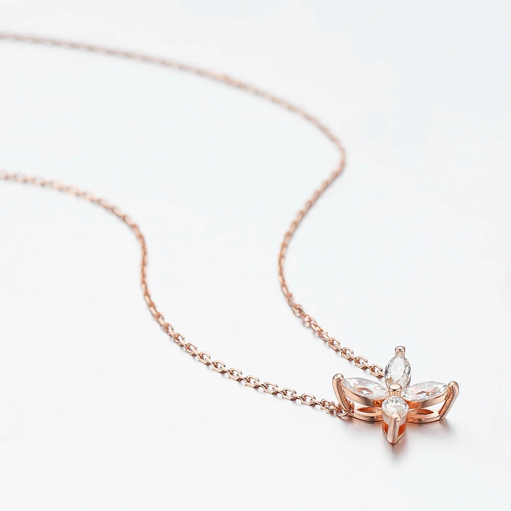 Kolczyki sztyfty i naszyjnik TBCYD Clover Horse Eye 3x6mm z moissanitem dla kobiet, srebro próby S925, diamenty markiza w kolorze D, kolczyki i zawieszki. — zdjęcie 5