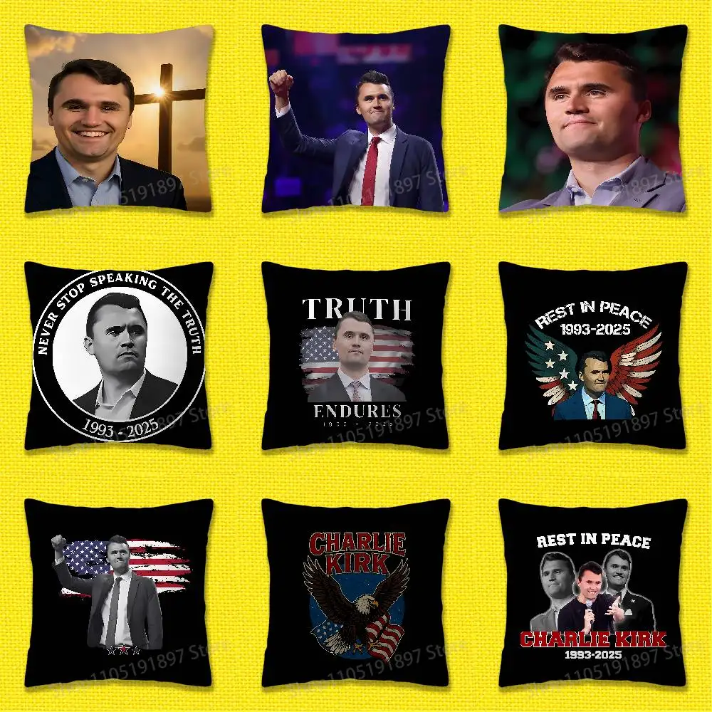 

America C-Charlie Kirk Cross Throw Pillow Case For 45x45cm 40x40cm 30x30cm 50x50cm 55x55cm Square Home Pillowcase Case