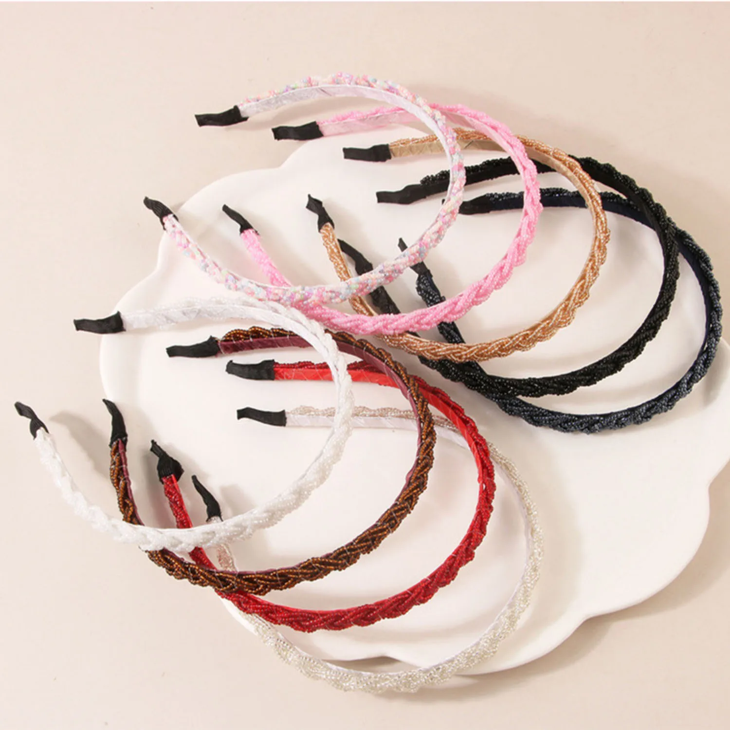 1pcs Beaded Headbands Sparkly Crystal Beaded Hair Hoop Hairbands Multiple Color Hair Accessories Head Bands for Women Girls Kids