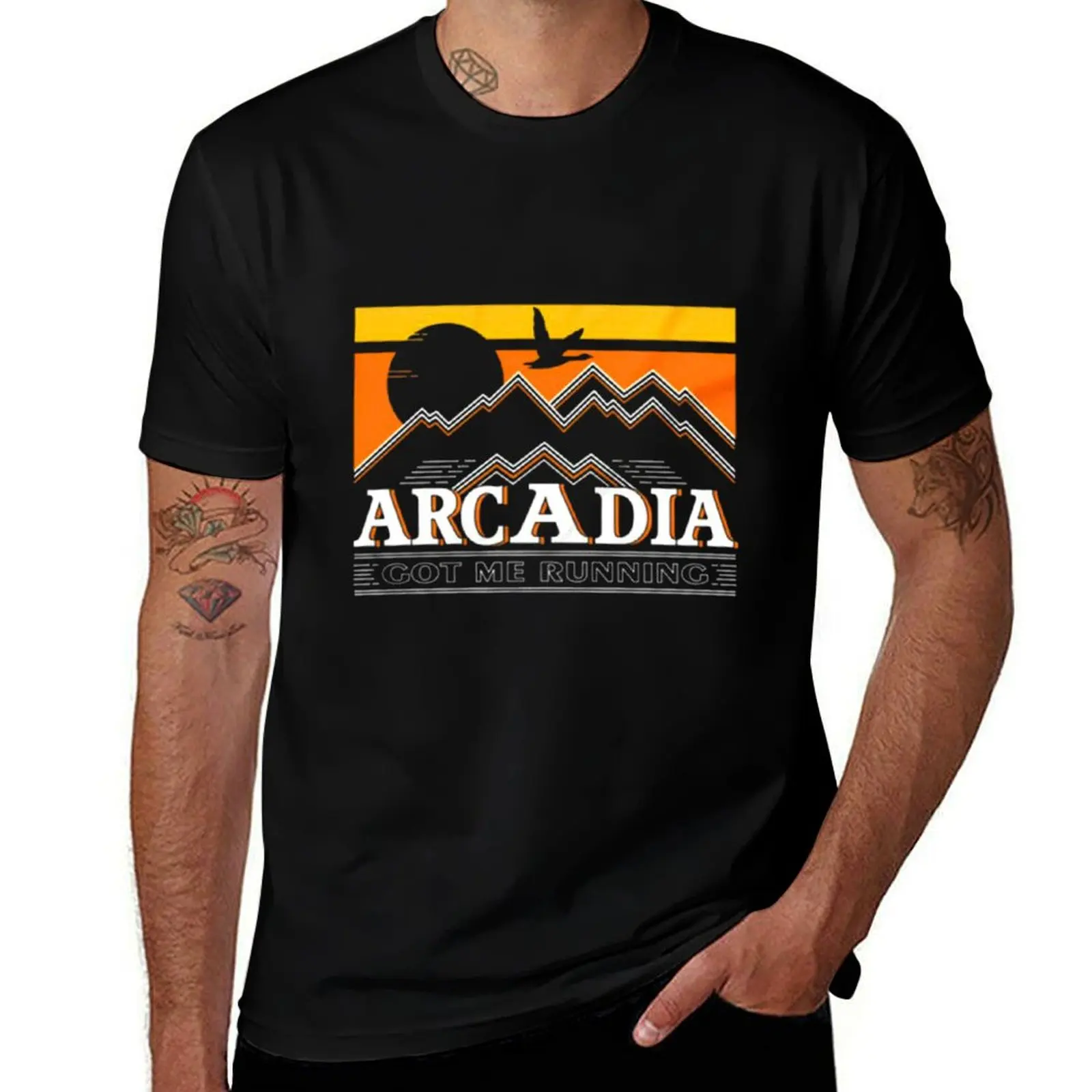 Camiseta inspirada en la banda de ganso Arcadia - Got Me Running, camiseta Original Fan Art, camiseta para hombre, camiseta personalizada para hombre