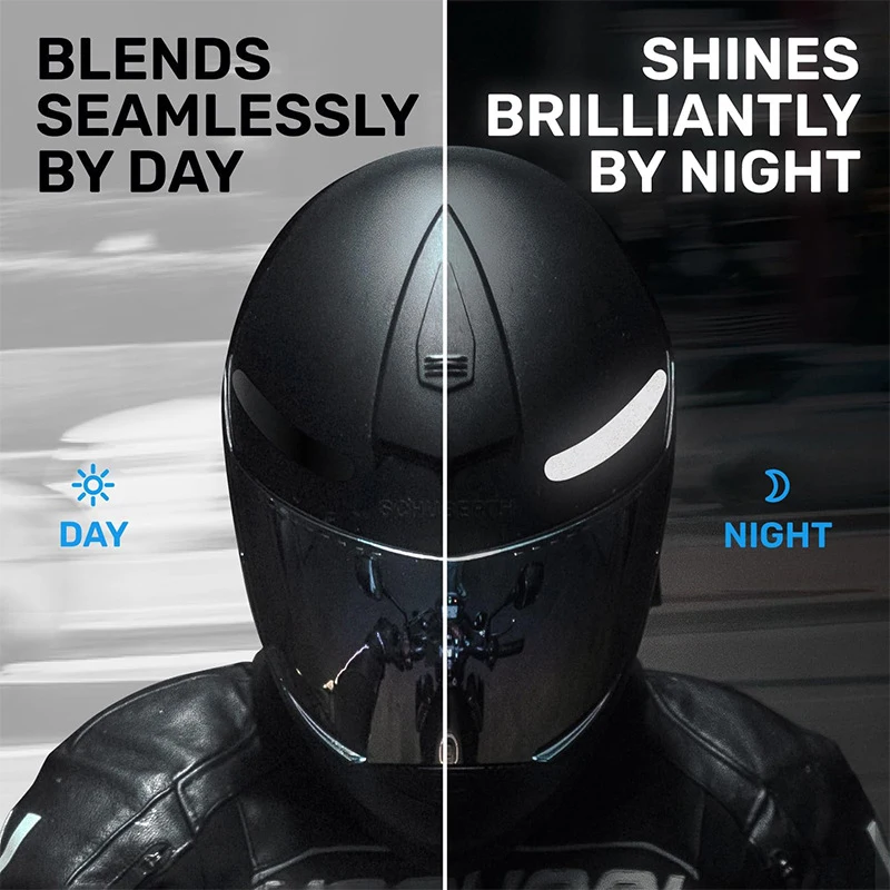 

Motorcycle Reflective Stickers Helmets Invisible Black Reflective Strips Effective Reflective Tape For Bikes Motorcycles Helmets