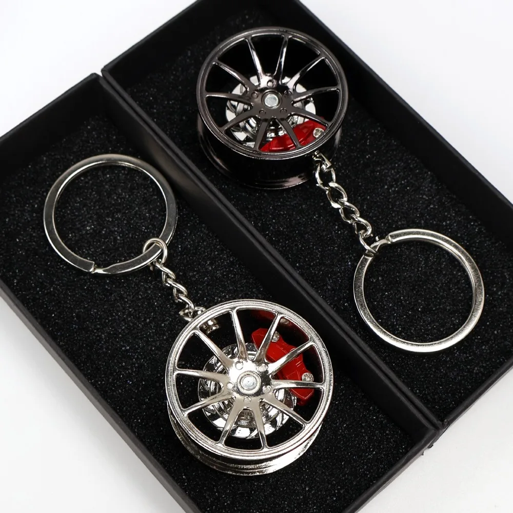 ثلاثية الأبعاد محور عجلات سيارة مفتاح سلسلة تململ لعبة أكياس قلادة سيارة الإطارات قرص فرامل المفاتيح سبيكة نموذج مفاتيح حامل أداة الإصبع كيرينغ #1