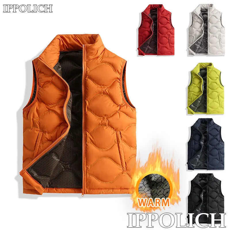 Autumn Winter Fleece Vest Breathable Warm Sports Vest Men's Women's Outdoor Running Running Sports Gym Standing Collar Warm Vest