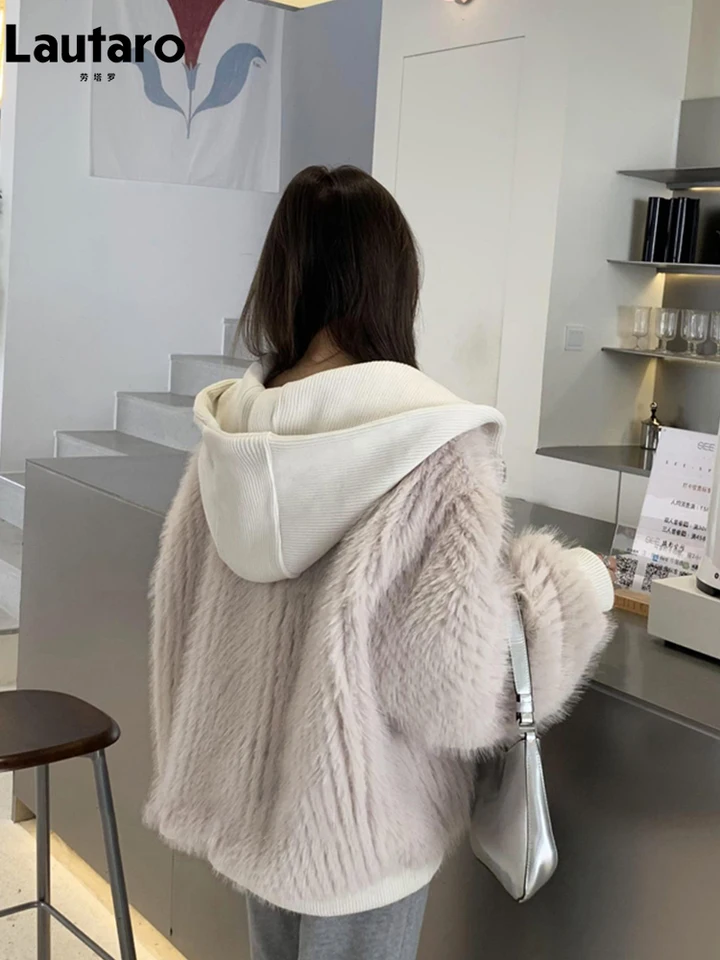 Lautaro Faux Fur Coat Women Winter Hooded Zipper