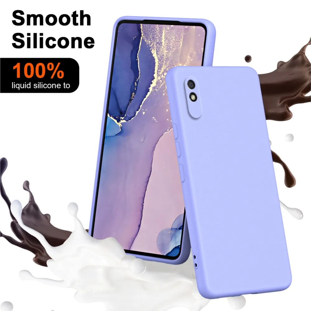 Liquid Silicone Case For Xiaomi Redmi 9A 9AT 9i Luxury Fundas Shockproof Phone Cover Redmi 9A Case