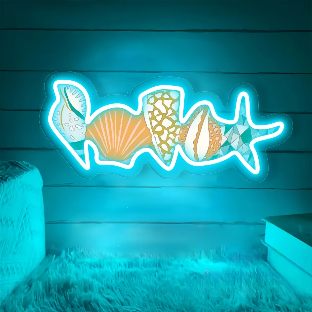 

Beautiful Seashells Neon Signs USB LED Neon Light Sign,for Wedding Birthday Thanksgiving Christmas Party Bedroom Room Decor
