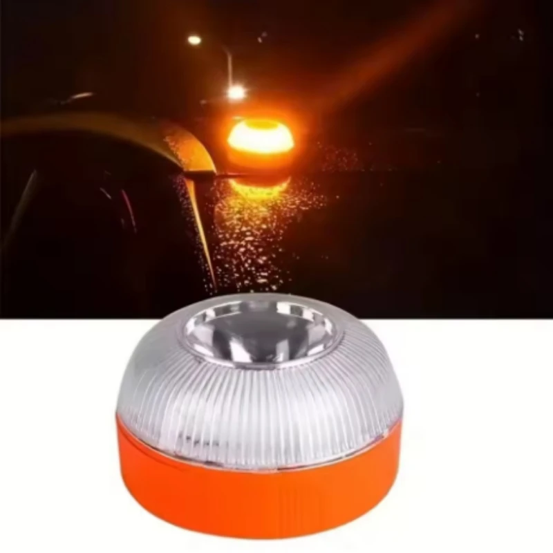 Car Emergency Beacon Light USB Rechargeable V16 Magnetic Induction Strobe Flashing Warning Light Help Flash Safety Signal Lamp