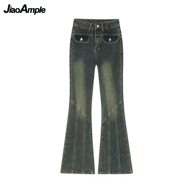 Calça jeans cardigã de malha feminina, suéter de gola polo, jeans fino, conjunto combinado, zíper coreano elegante, outono, inverno, novo, 2 peças