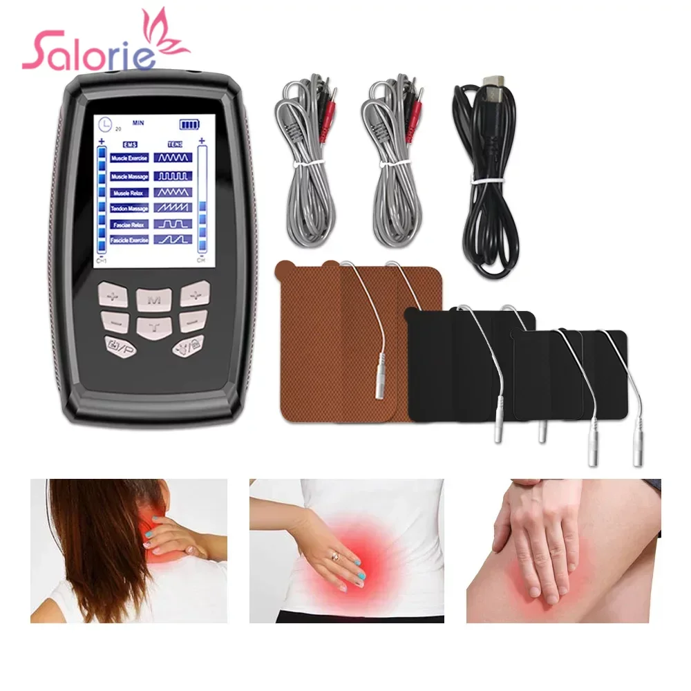 Electric Muscle Stimulator Pulse Body Massage TENS EMS Machine Massager Nerve Low Frequency Physiotherapy Pain Relief Device