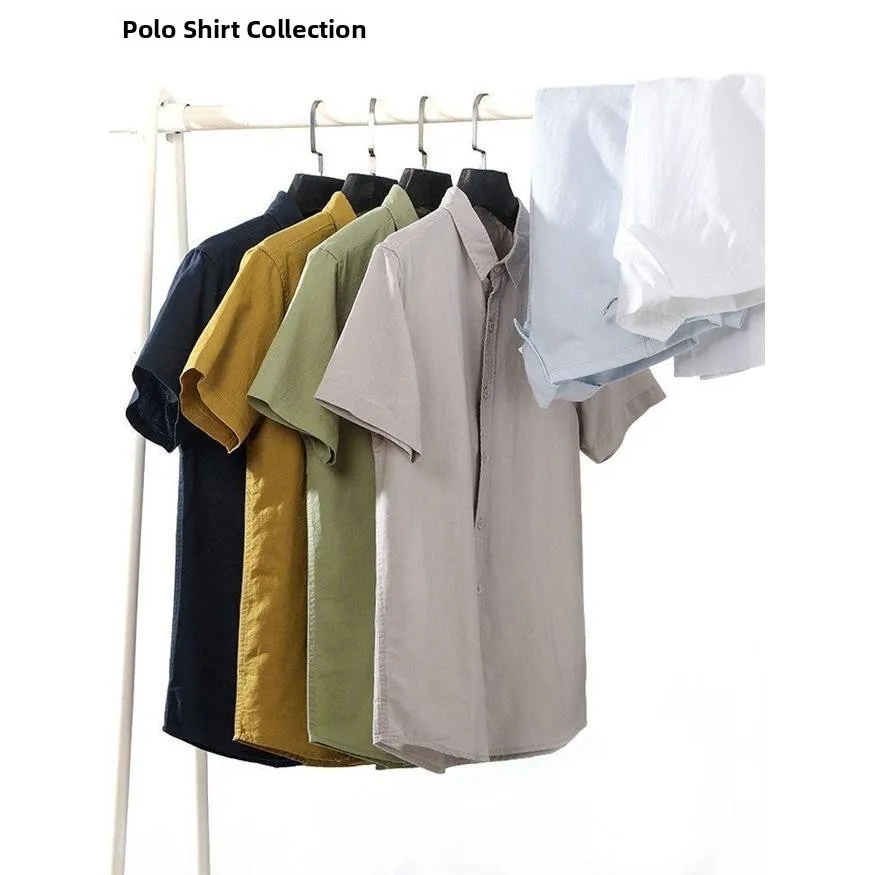 

Japanese Style Linen Cotton Casual Shirt Men's Short Sleeve Thin New Summer Outerwear Breathable Comfortable Citywalk Shirt