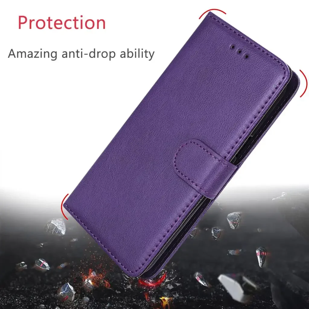 Solid Case For iPhone 15 Pro Max 14 13 12 11 Pro 7 8 Plus SE2 SE3 Wallet Stand 2-in-1 Cover Card Slots Luxury PU Leather Cover