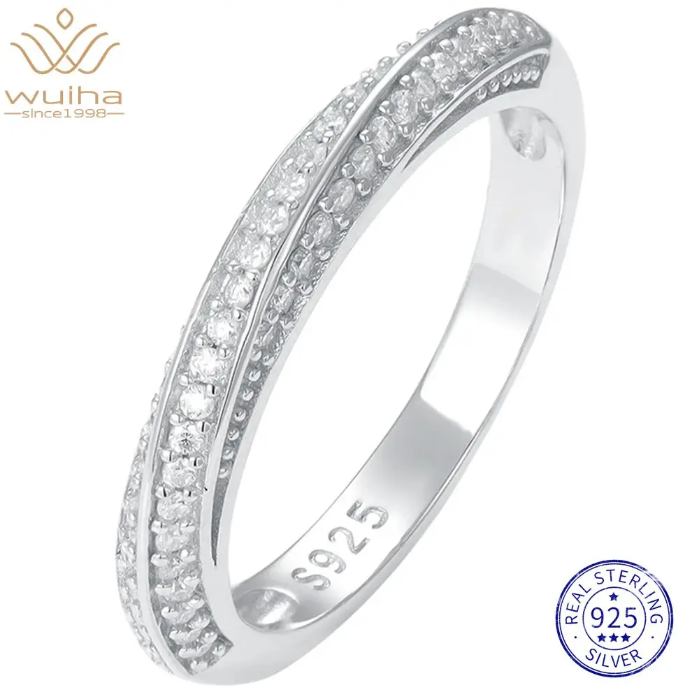 

WUIHA Hip Hop Real Rock 100% 925 Sterling Silver VVS1 D Color GRA Moissanite Diamonds Wedding Band Engagement Rings Fine Jewelry