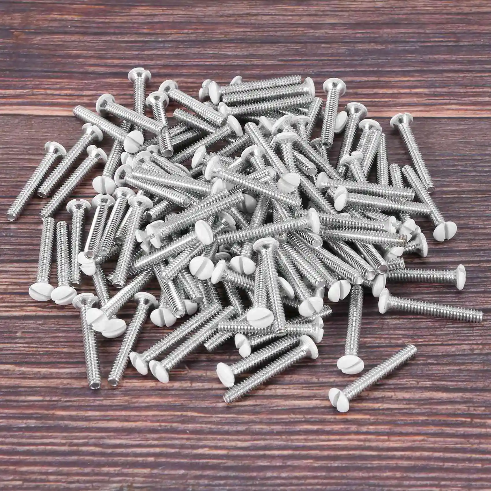 ABJO-120 Pcs White Wall Plate Screws 1 Inch Long Slotted 6-32 Threads Switch Cover Screws Oval Head Milled Slot Screws Wall