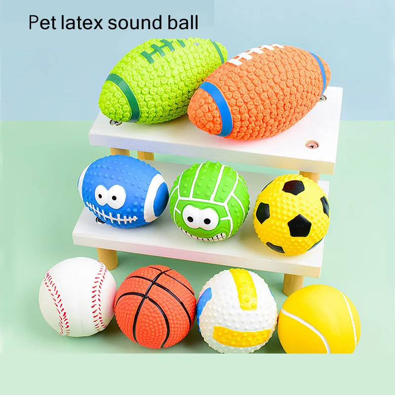 Funny Expression Latex Squeaky Dog Sports Balls Multisport Shape Puppy Teeth Grinding Interactive Chew Toys for Small Breed Pets