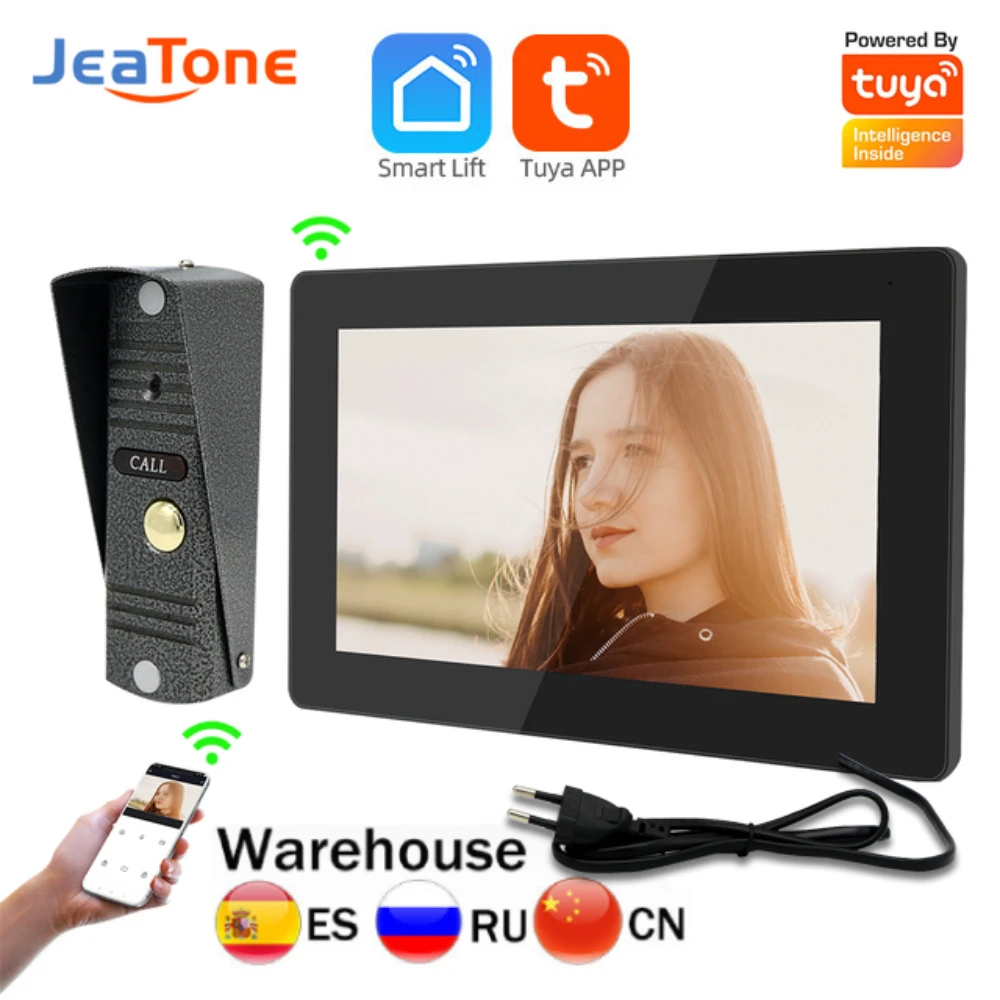 

Jeatone 7Inch WiFi Smart Video Intercom System Villa Interphone Tuya Access Control & Motion Detection 1200TVL Video Doorphone