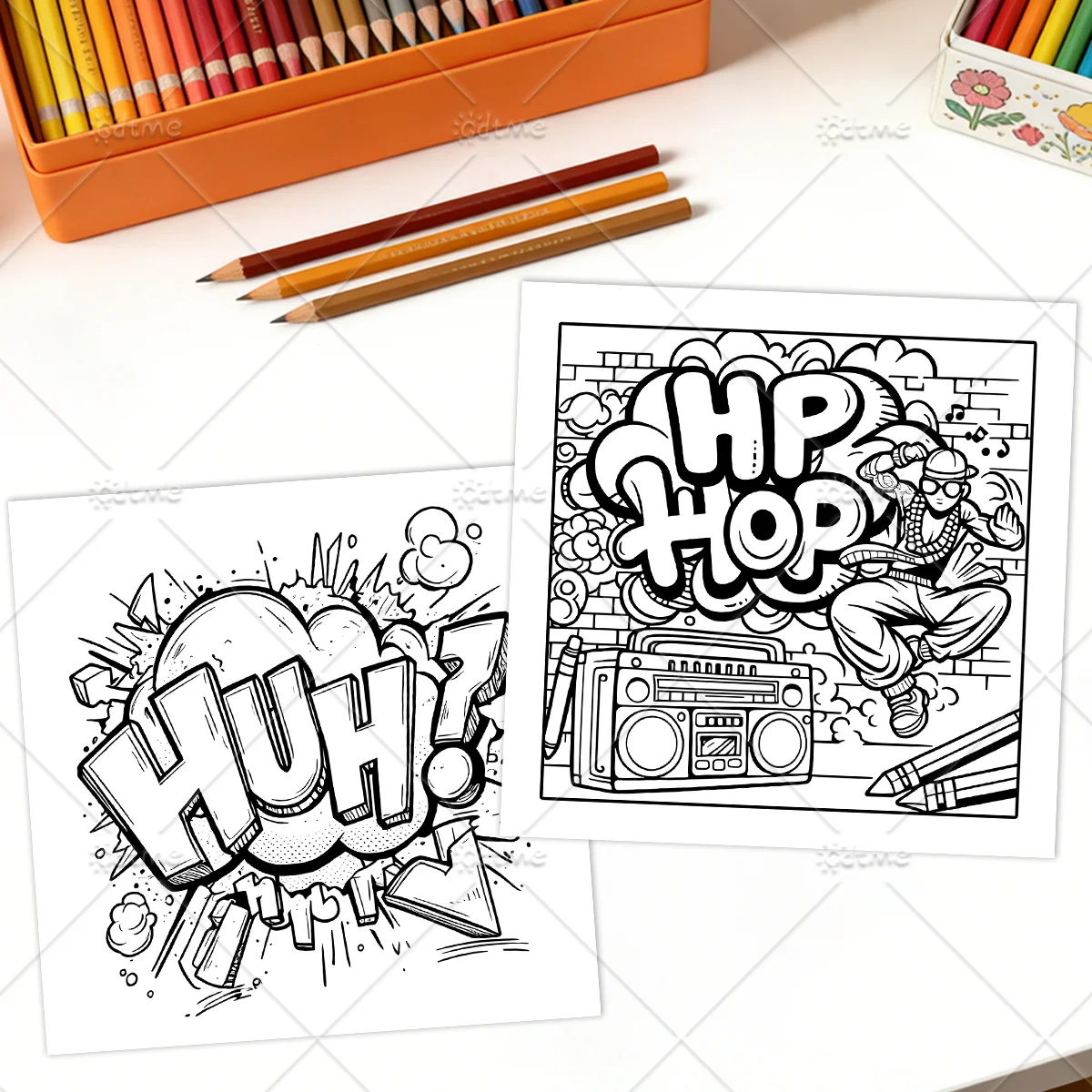 Wild Style Graffiti-Malbuch für Erwachsene mit Porträt einer Alten Frau DIY Mal- und Zeichenbuch zur Entspannung und gegen Angstzustände – Detail 6