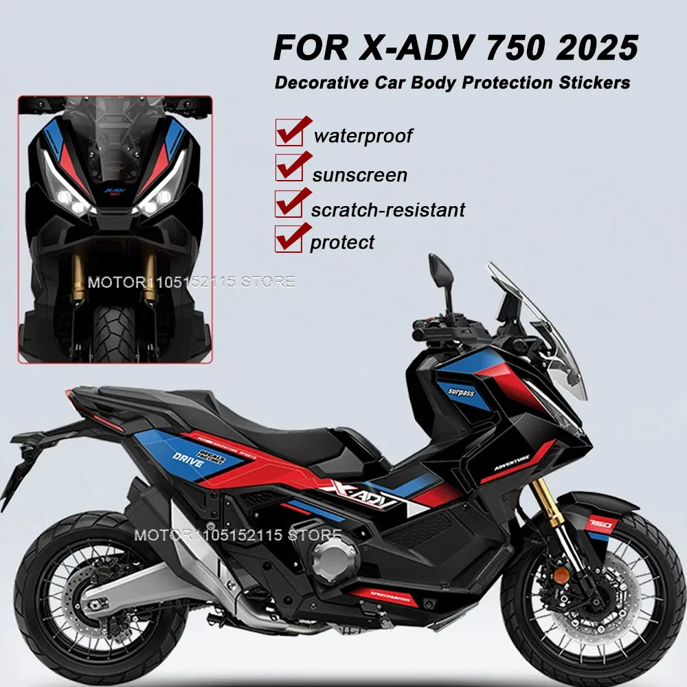 X ADV750 New Motorcycle Full Car Flower Version Decoration Decals Anti Scratch Pattern Waterproof Stickers For X-ADV 750 2025+