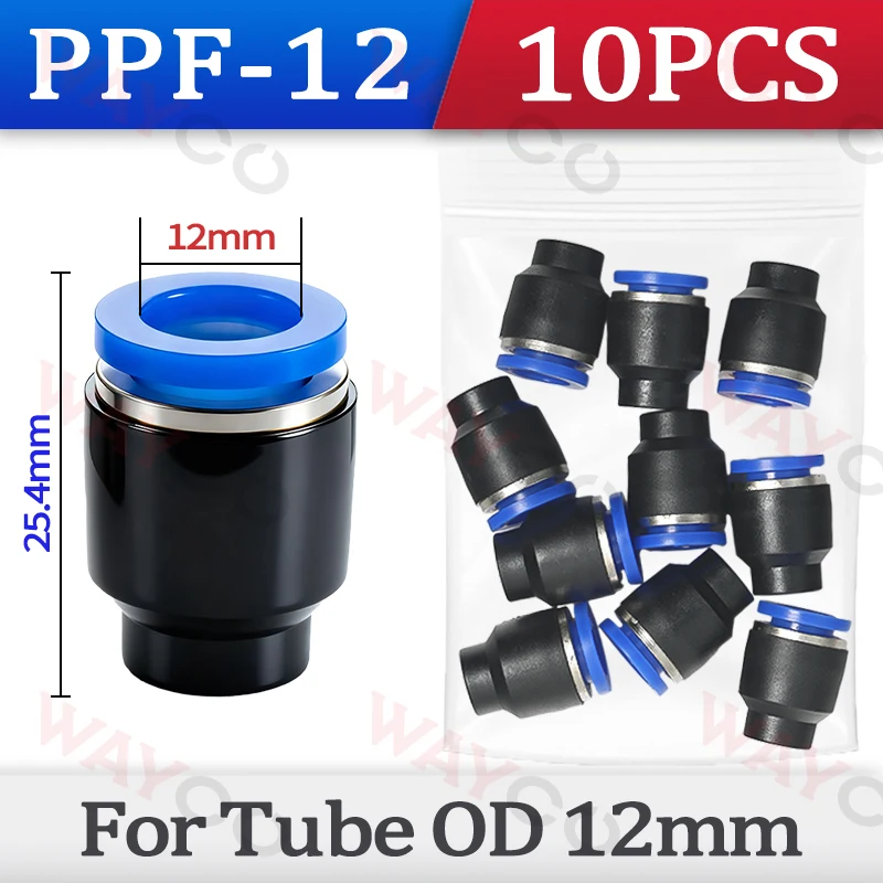 10 Stück pneumatische Steckverbinder, Schnellkupplung, Kunststoff-PPF-Rohrkappe, PP-Verschlussstopfen, 4 mm, 6 mm, 8 mm, 10 mm, Luftschlauch-Dichtungsverbinder