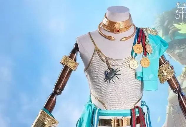 

Identity V Ganji Gupta Cosplay Costume Champion Helmsman Summer Golden Outfit Dress Suit Halloween Anime Clothing HCos