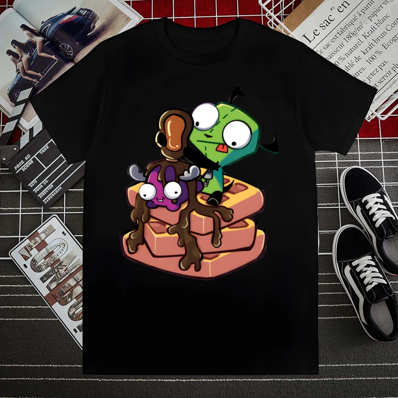 

Kawaii Cartoon Invader Zim Alien Anime Harajuku Men's tshirt Printed Unisex Short Sleeve t shirt Casual T-shirt Male Streetwear