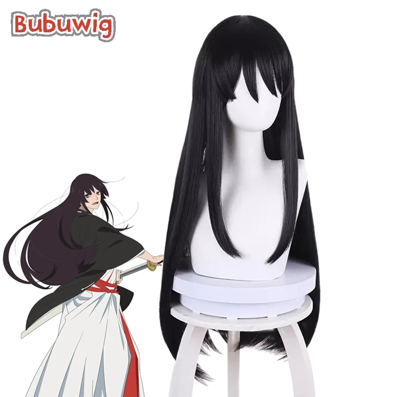 

Bubuwig Synthetic Hair Yamada Asaemon Tōma Cosplay Wigs Hell's Paradise: Jigokuraku 80cm Long Black Purple Wigs Heat Resistant