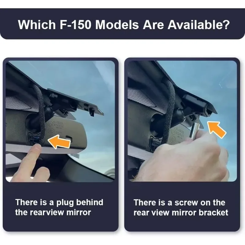 Home.Front 4K + Rear 1080P Dash Cam يناسب Ford F150 F250 2021-2024 Limited XLT XL Raptor Lariat Platinum King Ranch Tremor.NE