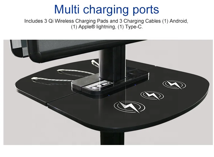 New freestanding phone charging double-sided poster frame for public use