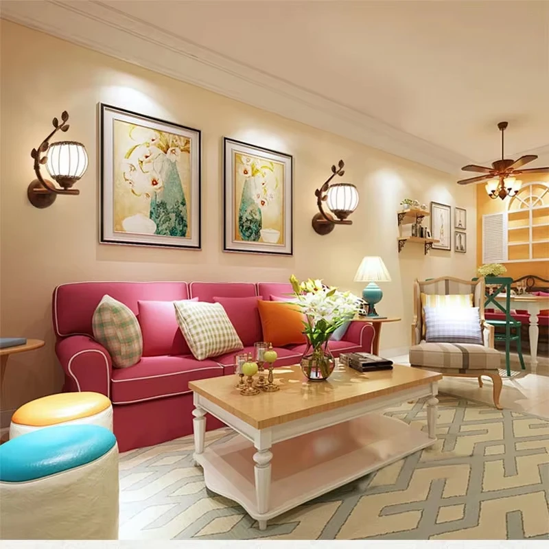 Simple Retro Living Room Study LED Wall Lamps Creative Nostalgic Corridor Aisle Iron Lighting Antique Bedroom Bedside Wall Light image 4