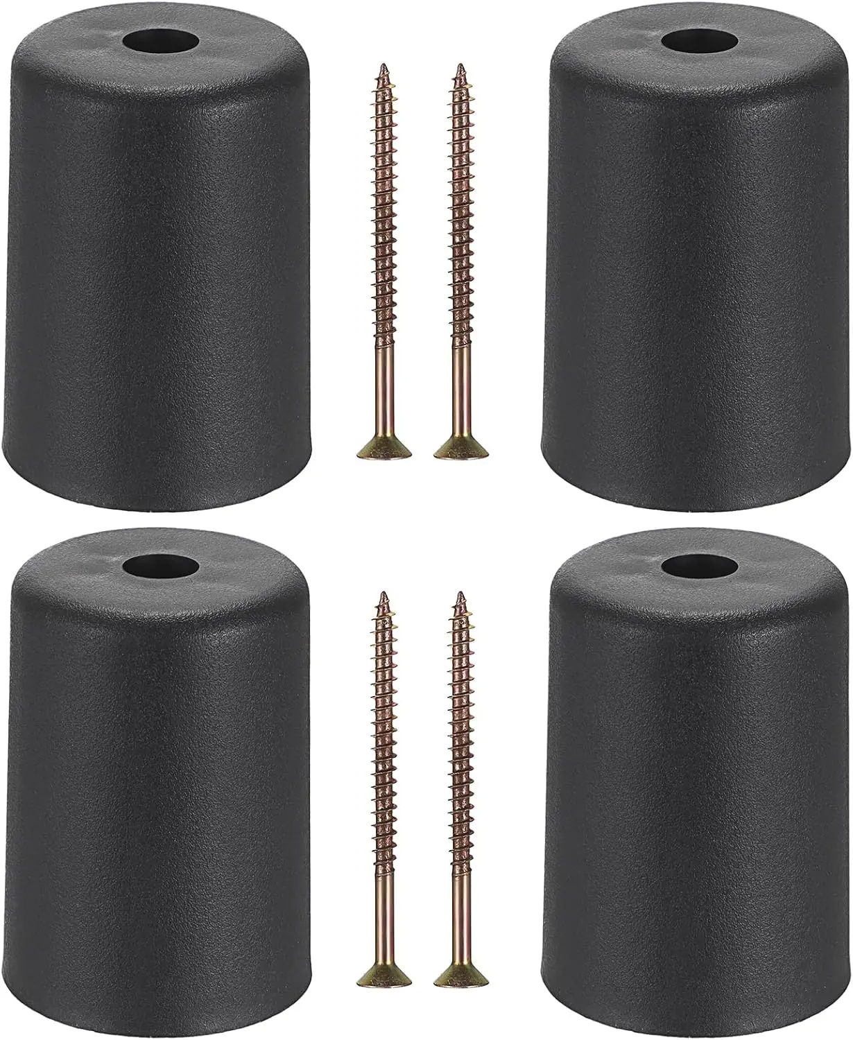 4 قطع من أرجل الأثاث البلاستيكية مقاس 3 بوصات، أرجل أريكة بلاستيكية، أرجل الأريكة، مجموعة استبدال أقدام الأريكة، ساق كرسي مستديرة سوداء