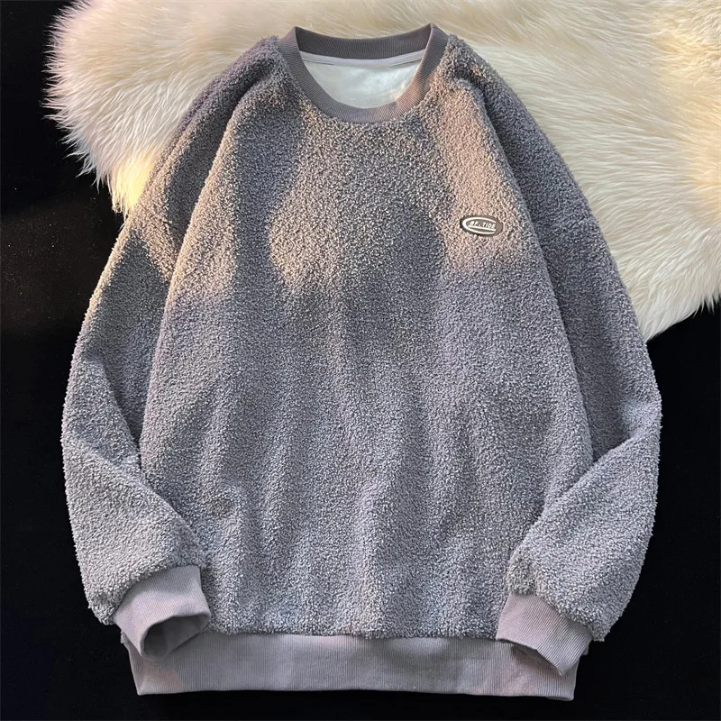 

Осенний новый свободный свитшот, теплый повседневный базовый слой, модный модный универсальный мужской вязаный топ, круглый Ne Long Sve