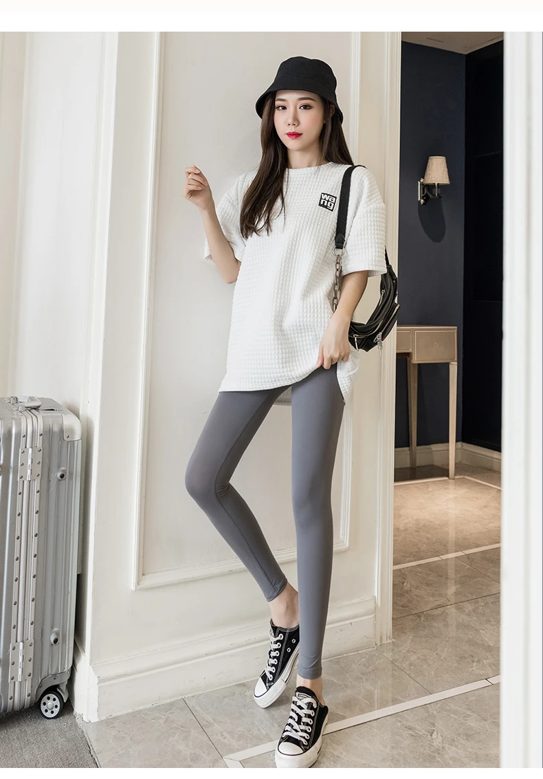 طماق مع كعب النساء بعقب رفع جرس قيعان تقسم خفيفة الوزن Sweatpants البساطة البريدي الفتيات لينة بسط الأنثوية Ol
