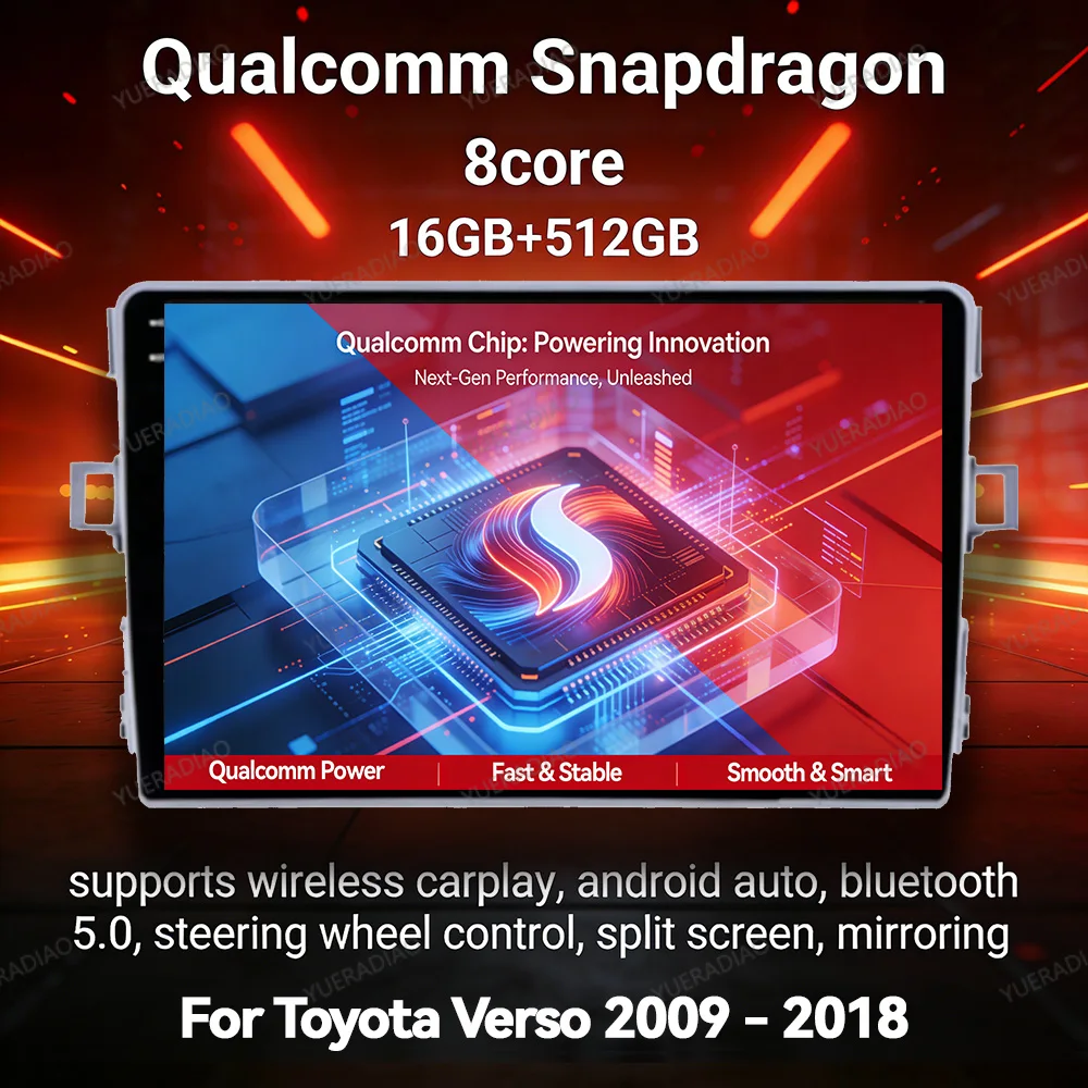 Android 17 Car Radio For Toyota Corolla Verso R20 2009 - 2018 Qualcomm GPS NAVI Head Unit Multimedia Video Player 4G WIFI QLED