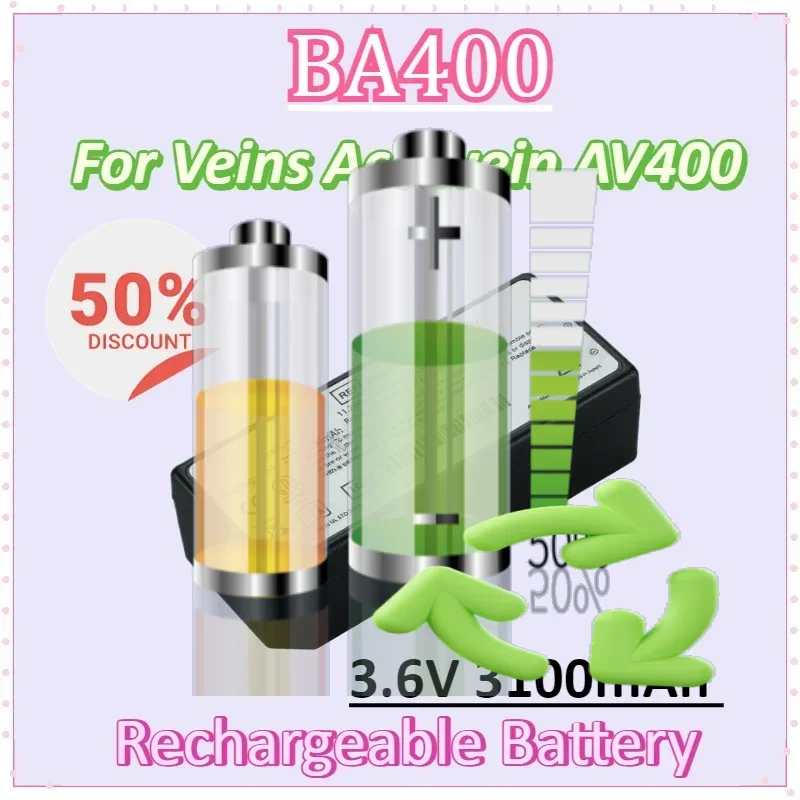 

3.6V 3100mAh BA400 for Veins Accuvein AV400 Visualization Lamp monitor Rechargeable Battery