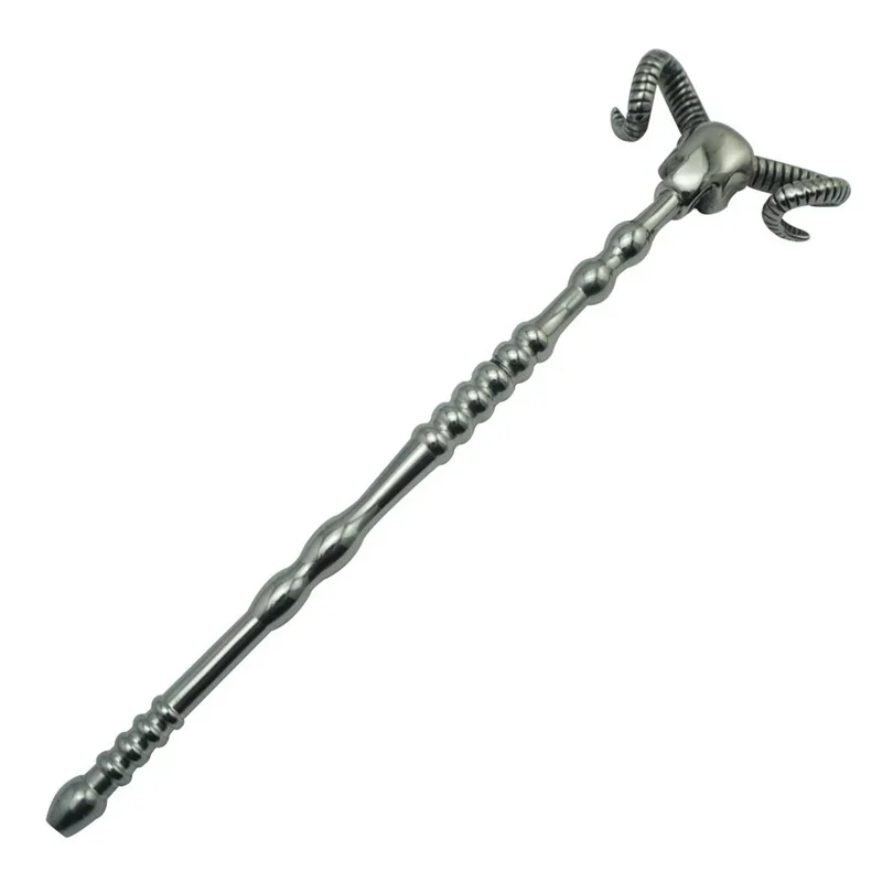 Hollow Skull Cow Penis Plug Stick Catheter Metal Urethral Expander Sounding Dilator Male Masturbator Sex Toy for Man Tooy Gode