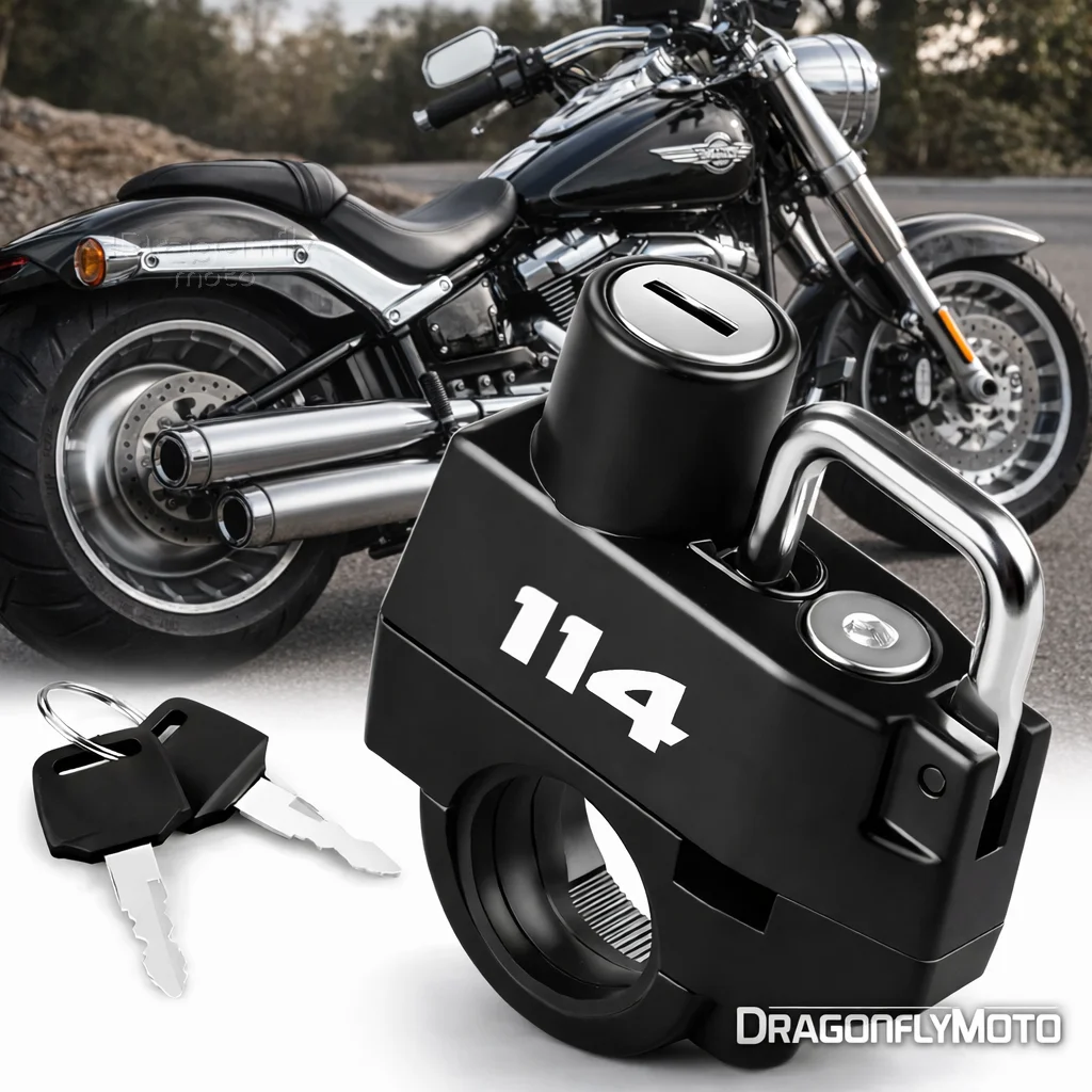

Motorcycle Helmet Lock For Harley Softail Fat Boy 114 FLFB FLFBS Street Bob 2018-2025 2024 Anti-theft Locker Helmet Lock