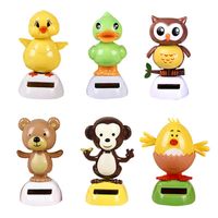 Car Interior Solar Dancing Toy Cute Swinging Animals Dashboard Ornament Auto Home Decoration Solar Powered for Baby Child Gifts