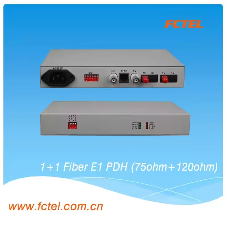 PDH 75ohm + 120ohm Unframed E1 Fiber Modem PDH Optical Multiplexer
