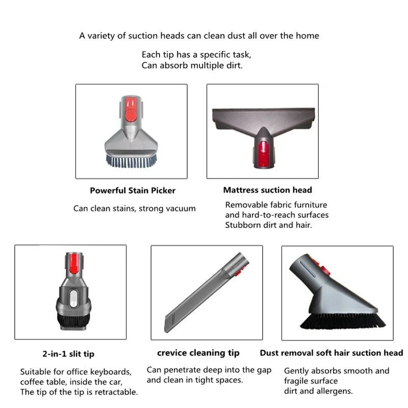 Dyson adapter filter Tool Kit Attachment Set For Dyson V7 V8 V10 V11 Cordless Vacuum Cleaner Release Spare Part tube nose nozzle