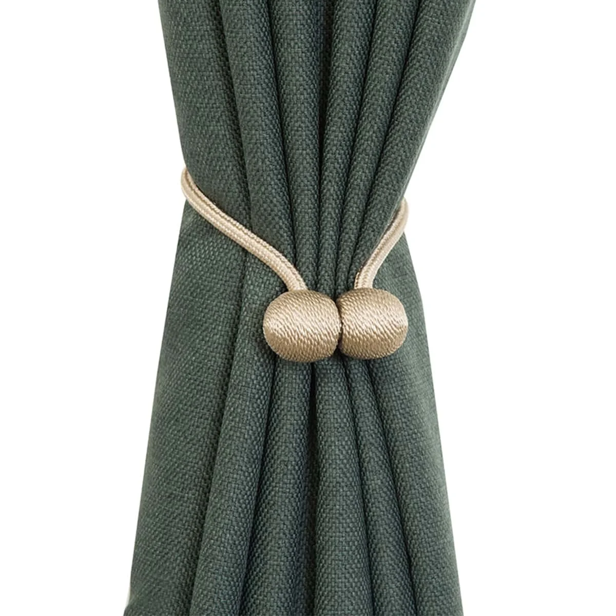 Khaki colored curtain straps, magnetic straps suitable for fixing and binding curtains in living rooms and bedrooms