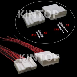 1 Set 20 Pins Car CD DVD Player AC Assembly Plastic Housing Wire Plug Automotive Navigation Modification Cable Socket For Nissan
